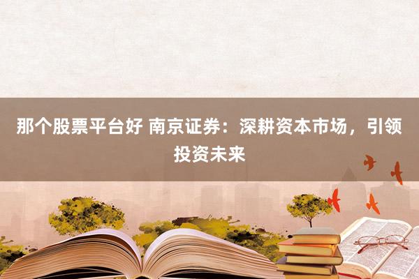 那个股票平台好 南京证券：深耕资本市场，引领投资未来