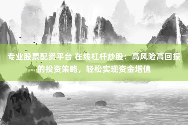 专业股票配资平台 在线杠杆炒股：高风险高回报的投资策略，轻松实现资金增值