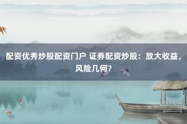 配资优秀炒股配资门户 证券配资炒股：放大收益，风险几何？