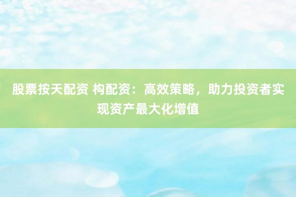 股票按天配资 构配资：高效策略，助力投资者实现资产最大化增值