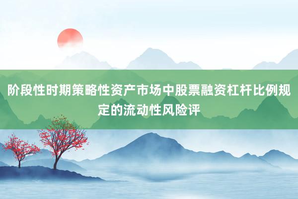 阶段性时期策略性资产市场中股票融资杠杆比例规定的流动性风险评