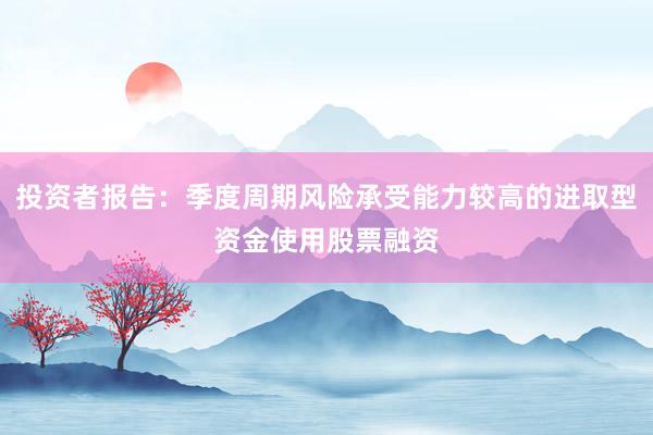 投资者报告：季度周期风险承受能力较高的进取型资金使用股票融资