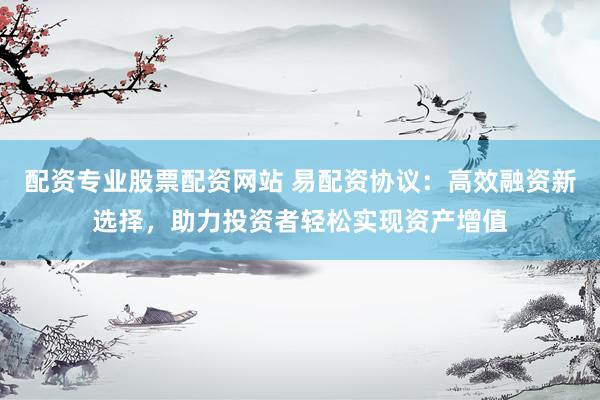 配资专业股票配资网站 易配资协议：高效融资新选择，助力投资者轻松实现资产增值