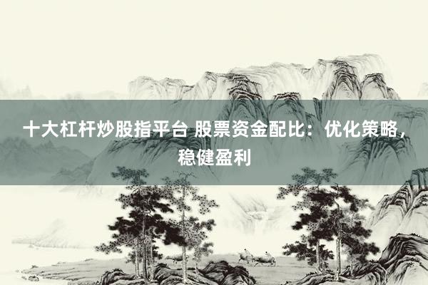 十大杠杆炒股指平台 股票资金配比：优化策略，稳健盈利