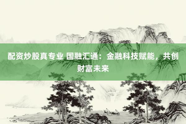 配资炒股真专业 国融汇通：金融科技赋能，共创财富未来
